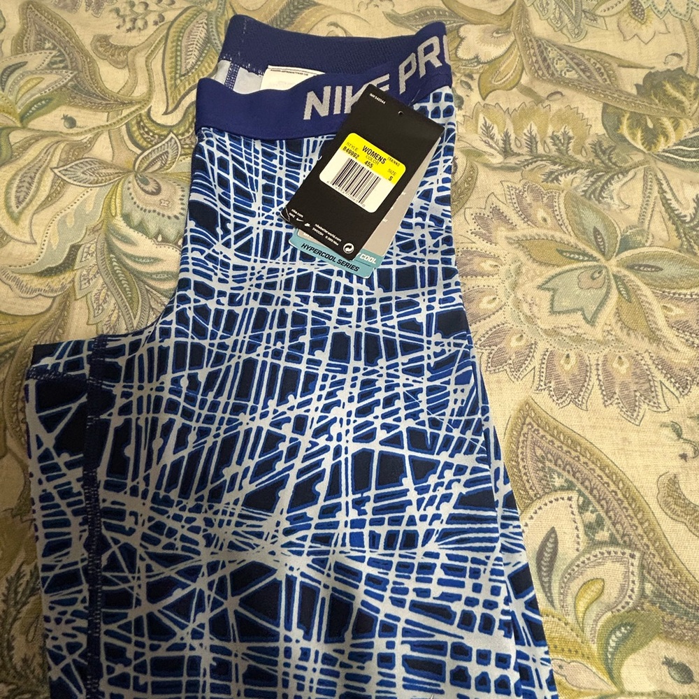 Nike Blue and White Abstract Pattern Leggings